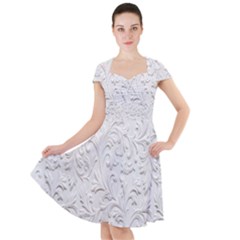 Plaster Background Floral Pattern Cap Sleeve Midi Dress by artworkshop