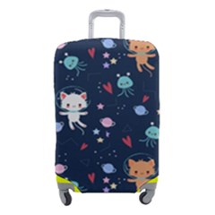 Cute-astronaut-cat-with-star-galaxy-elements-seamless-pattern Luggage Cover (small) by Vaneshart