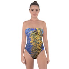 Texture Wallpaper Tie Back One Piece Swimsuit by artworkshop