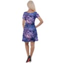 Watercolor Design Wallpaper Cap Sleeve Velour Dress  View2