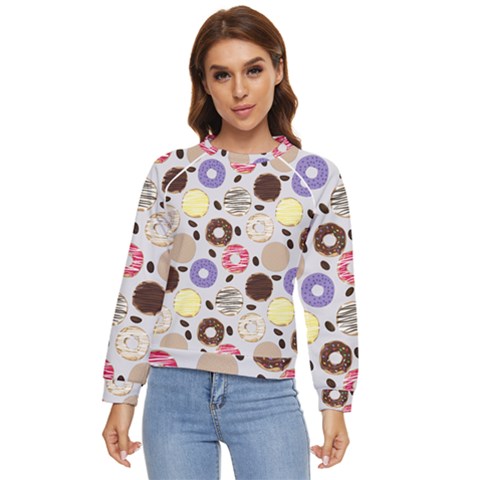 Donuts! Women s Long Sleeve Raglan Tee by fructosebat