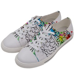 Brain-mind-psychology-idea-drawing Men s Low Top Canvas Sneakers by Jancukart