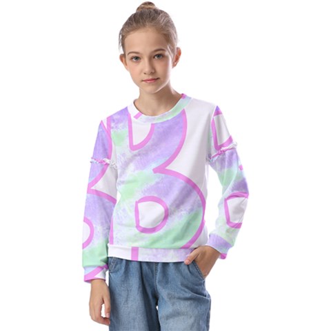 Abstract T- Shirt Cool Abstract Pattern Design 2 Kids  Long Sleeve Tee With Frill  by maxcute