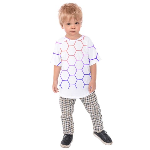 Abstract T- Shirt Honeycomb Pattern T- Shirt Kids  Raglan Tee by maxcute