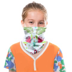 Batik T- Shirt Batik Flowers Pattern T- Shirt Face Covering Bandana (kids) by maxcute