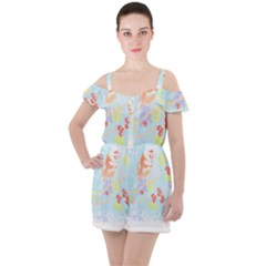 Bird Lover T- Shirtbird T- Shirt (10) Ruffle Cut Out Chiffon Playsuit by maxcute