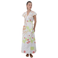 Bird Lover T- Shirtbird T- Shirt (6) Flutter Sleeve Maxi Dress by maxcute