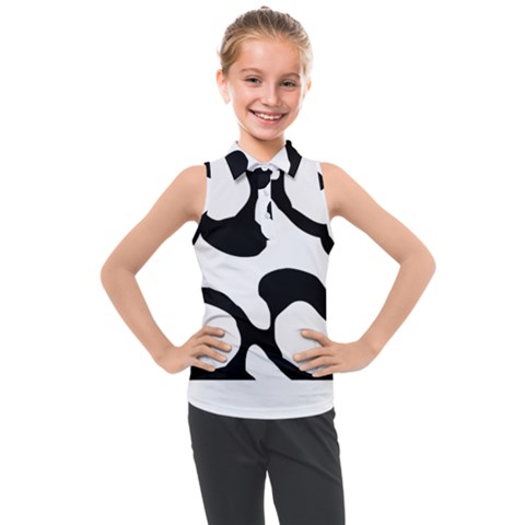 Black And White Swirl Pattern T- Shirt Black And White Swirl Pattern T- Shirt Kids  Sleeveless Polo Tee by maxcute