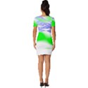 Blue Green Black Abstract Art T- Shirt Blue Green Black Abstract Art T- Shirt Fitted Knot Split End Bodycon Dress View4