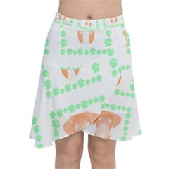 Boxer Dog Pattern T- Shirt Boxer Dog Pattern T- Shirt Chiffon Wrap Front Skirt by maxcute