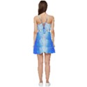 Butterflies T- Shirt Serenity Blue Floral Design With Butterflies T- Shirt Short Frill Dress View4