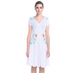 Butterfly Art T- Shirtbutterfly T- Shirt (2) Short Sleeve Front Wrap Dress by maxcute