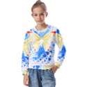 Butterfly Art T- Shirtbutterfly T- Shirt (3) Kids  Long Sleeve Tee with Frill  View1