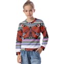 Butterfly Art T- Shirtbutterfly T- Shirt (8) Kids  Long Sleeve Tee with Frill  View1