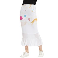 Cat Pattern T- Shirt Pattern Of Cats Playing With Toys T- Shirt Maxi Fishtail Chiffon Skirt by maxcute