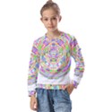 Circle T- Shirt Colourful Abstract Circle Design T- Shirt Kids  Long Sleeve Tee with Frill  View1