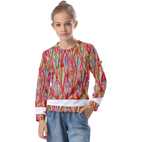 Colorful Design T- Shirt Bright Shells  T- Shirt Kids  Long Sleeve Tee With Frill  by maxcute