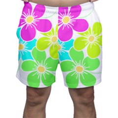 Colorful Flower T- Shirtcolorful Blooming Flower, Flowery, Floral Pattern T- Shirt Men s Shorts