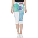 Colourful Pattern T- Shirt Colourful Watercolor Rainbow Bubbles T- Shirt Inside Out Lightweight Velour Capri Leggings  View1