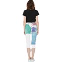 Colourful Pattern T- Shirt Colourful Watercolor Rainbow Bubbles T- Shirt Inside Out Lightweight Velour Capri Leggings  View2