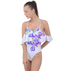 Daisies In Bloom T- Shirt Daisy Iris Heart Flower Floral Pattern Daisies T- Shirt Drape Piece Swimsuit by maxcute