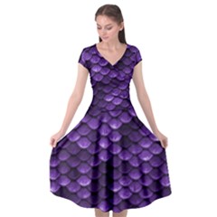 Purple Scales! Cap Sleeve Wrap Front Dress by fructosebat