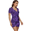 Purple Scales! Low Cut Cap Sleeve Mini Dress View3