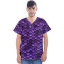 Purple Scales! Men s V-Neck Scrub Top View1