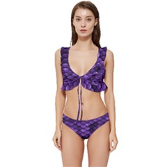 Purple Scales! Low Cut Ruffle Edge Bikini Set by fructosebat