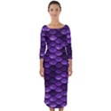 Purple Scales! Quarter Sleeve Midi Bodycon Dress View1