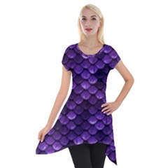 Purple Scales! Short Sleeve Side Drop Tunic by fructosebat