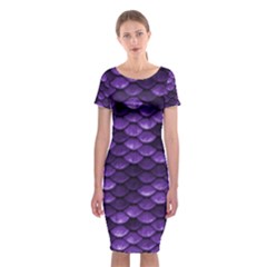 Purple Scales! Classic Short Sleeve Midi Dress by fructosebat