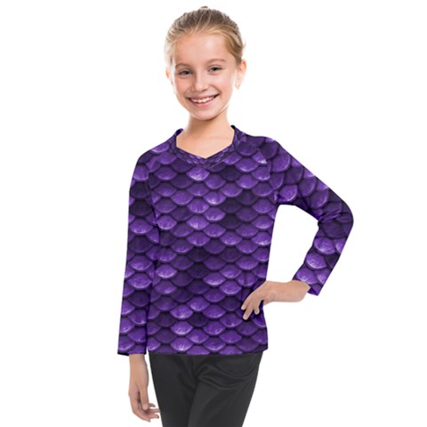 Purple Scales! Kids  Long Mesh Tee by fructosebat