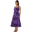 Purple Scales! Square Neckline Tiered Midi Dress View2