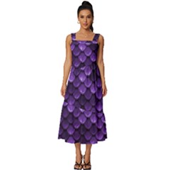 Purple Scales! Square Neckline Tiered Midi Dress by fructosebat