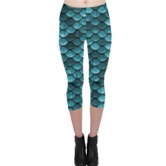 Teal Scales! Capri Leggings  by fructosebat