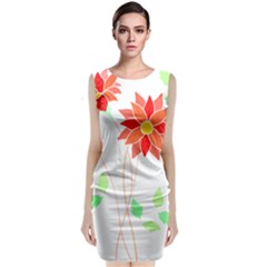 Flowers Art T- Shirtflowers T- Shirt (2) Classic Sleeveless Midi Dress by maxcute