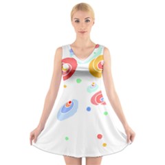 Flowers Art T- Shirtflowers T- Shirt (3) V-neck Sleeveless Dress by maxcute