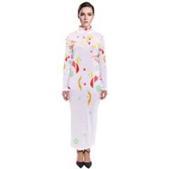 Flowers Art T- Shirtflowers T- Shirt (6) Turtleneck Maxi Dress by maxcute