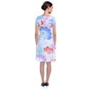 Flowers Illustration T- Shirt Sunshine Blossoms Short Sleeve Front Wrap Dress View2