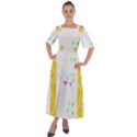 Flowers Illustration T- Shirtflowers T- Shirt (2) Shoulder Straps Boho Maxi Dress  View1