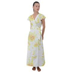 Flowers Lover T- Shirtflowers T- Shirt (11) Flutter Sleeve Maxi Dress by maxcute