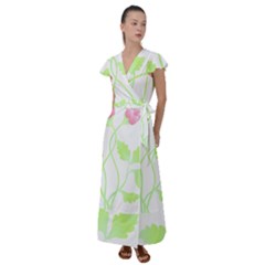 Flowers Lover T- Shirtflowers T- Shirt (6) Flutter Sleeve Maxi Dress by maxcute