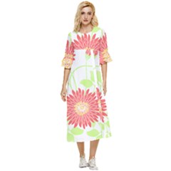 Flowers Lover T- Shirtflowers T- Shirt (8) Double Cuff Midi Dress by maxcute