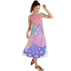 Flowers T- Shirt Flower Bouquet Pink, Purple, Blue T- Shirt Summer Maxi Dress by maxcute