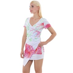 Hawaii T- Shirt Hawaii Akahai Pattern T- Shirt Short Sleeve Asymmetric Mini Dress by maxcute