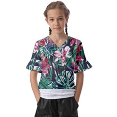 Hawaii T- Shirt Hawaii Branch Trend T- Shirt Kids  V-neck Horn Sleeve Blouse by maxcute