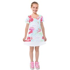 Hawaii T- Shirt Hawaii Floral Pattern T- Shirt Kids  Short Sleeve Velvet Dress by maxcute