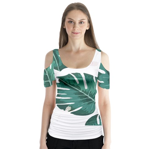 Hawaii T- Shirt Hawaii High Flower Modern T- Shirt Butterfly Sleeve Cutout Tee  by maxcute