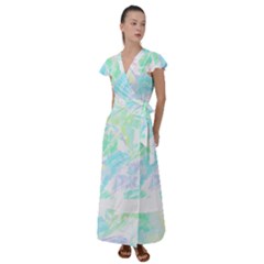 Hawaii T- Shirt Hawaii Sole Flowers T- Shirt Flutter Sleeve Maxi Dress by maxcute